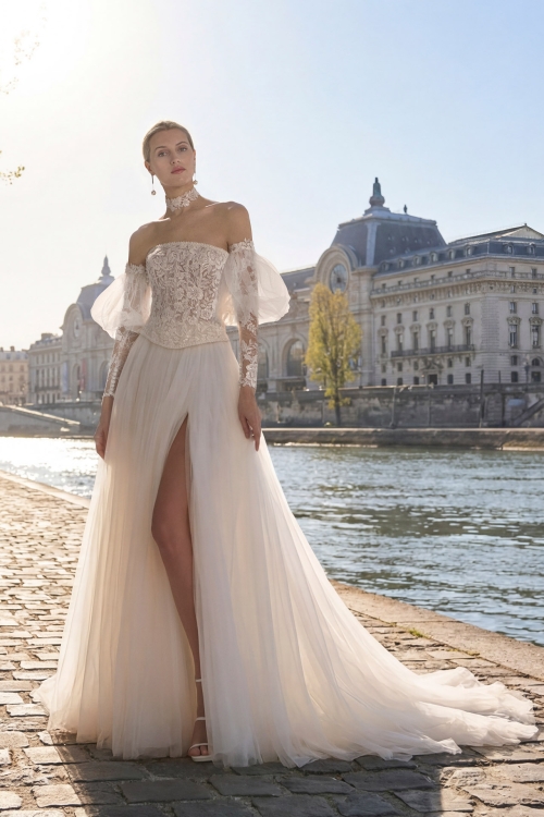 TERESA Wedding Dress Aire Barcelona Collection 2027 | Paris Boutique